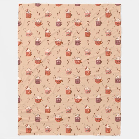 Groovy Christmas Blanket Retro Pastel Holiday Vibe Fleece Deken (Voorkant)