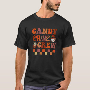 Groovy Christmas Candy Cane Crew met Gnome en Ca T-shirt