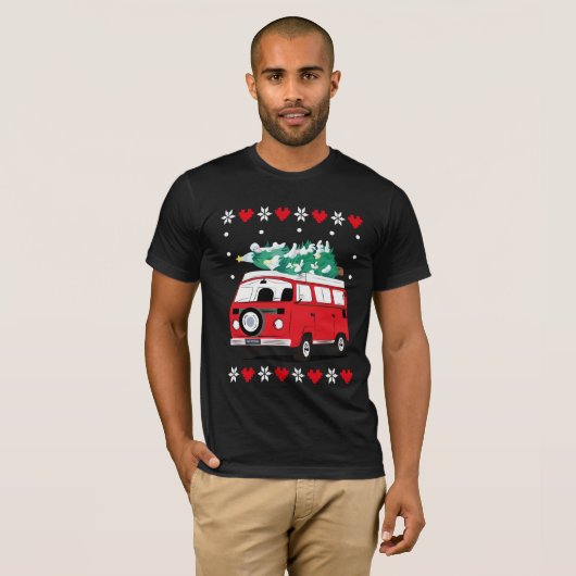groovy christmas car t-shirt (Voorkant volledig)