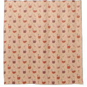 Groovy Christmas Curtain Retro Pastel Holiday Vibe Douchegordijn (Voorkant)