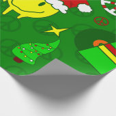 Groovy Christmas Happy Face Kerstman 1970 Cadeaupapier (Hoek)