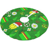 Groovy Christmas Happy Face Kerstman 1970 Kerstboom Rok (Gekanteld)