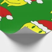 Groovy Christmas Happy Face Santa Druppelt Cadeaupapier (Hoek)