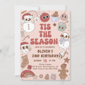 Groovy Christmas Hippie Santa Verjaardag uitnodigi Kaart (Voorkant)