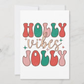 Groovy Christmas Holly Jolly Vibes Retro Happiness Kaart (Voorkant)