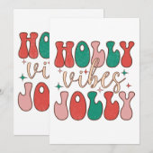 Groovy Christmas Holly Jolly Vibes Retro Happiness Kaart (Voorkant / Achterkant)