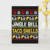 Groovy Christmas Jingle Bells Taco Shells Ugly Xma Kaart (Gele Bloem)