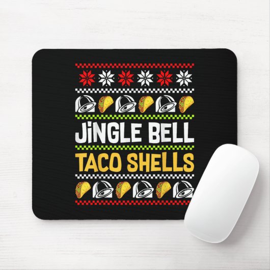 Groovy Christmas Jingle Bells Taco Shells Ugly Xma Muismat (Met muis)