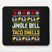 Groovy Christmas Jingle Bells Taco Shells Ugly Xma Muismat (Voorkant)