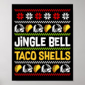 Groovy Christmas Jingle Bells Taco Shells Ugly Xma Poster (Voorkant)