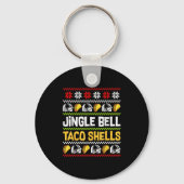 Groovy Christmas Jingle Bells Taco Shells Ugly Xma Sleutelhanger (Voorkant)