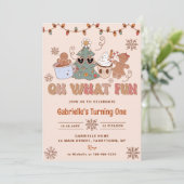 Groovy Christmas Oh Wat een leuk verjaardagsfeestj Kaart (Staand voorkant)