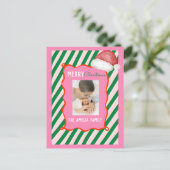 Groovy Christmas Santa Doodle Photo Feestdagenkaart (Staand voorkant)