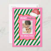 Groovy Christmas Santa Doodle Photo Feestdagenkaart (Voorkant / Achterkant)