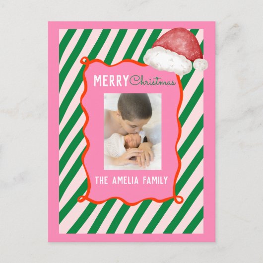 Groovy Christmas Santa Doodle Photo Feestdagenkaart (Voorkant)