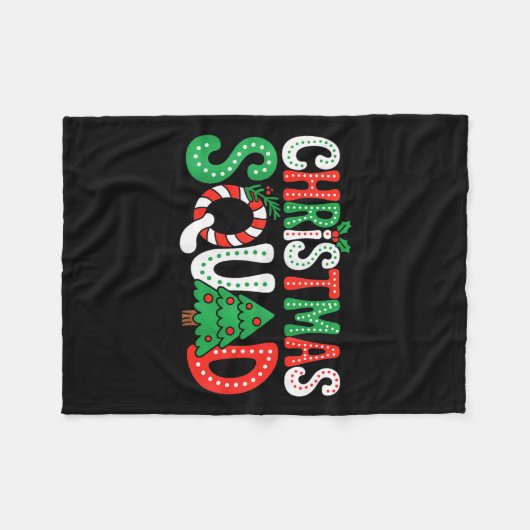 Groovy Christmas Squad Kerstboom Familie Matching Fleece Deken (Voorkant (Horizontaal))