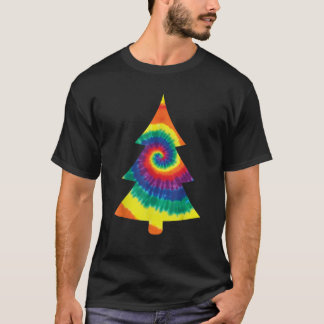 Groovy Christmas Tie Dye Tree Tye Die T-shirt Top