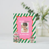 Groovy Christmas Tree Doodle Photo Feestdagenkaart (Staand voorkant)