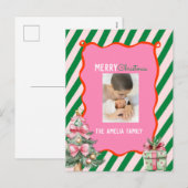 Groovy Christmas Tree Doodle Photo Feestdagenkaart (Voorkant / Achterkant)