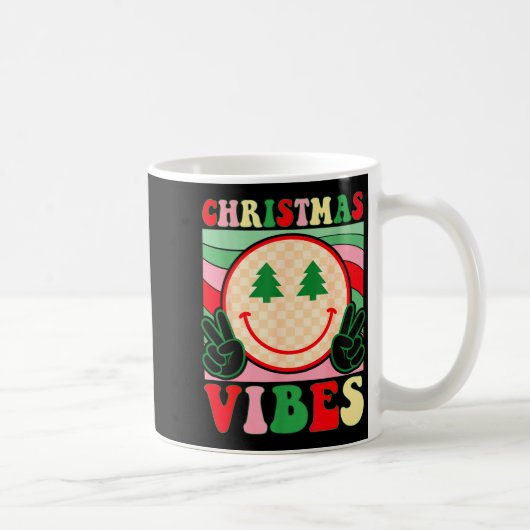 Groovy Christmas Vibes Happy Christmas Day For Men Koffiemok (Rechts)