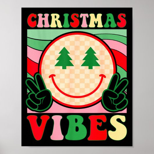 Groovy Christmas Vibes Happy Christmas Day For Men Poster (Voorkant)