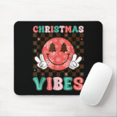 Groovy Christmas Vibes Happy Smile Face Xmas Holid Muismat (Met muis)