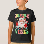 Groovy Christmas Vibes Santa Claus Kerstvakantie I T-shirt (Voorkant)