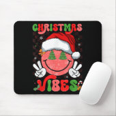 Groovy Christmas Vibes Smile Face Santa Hat Xmas M Muismat (Met muis)