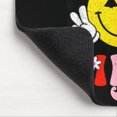 Groovy Christmas Vibes Smile Face Santa Hat Xmas T Muismat (Hoek)