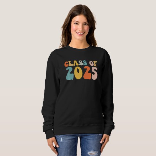 Groovy Class Of 2025 Senior Junior 12th Grade Back Trui (Voorkant volledig)