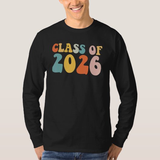 Groovy Class Of 2026 Senior Junior 12th Grade Back T-shirt (Voorkant)