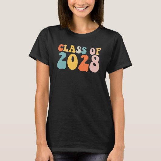 Groovy Class Of 2028 Senior Junior 12th Grade Back T-shirt (Voorkant)