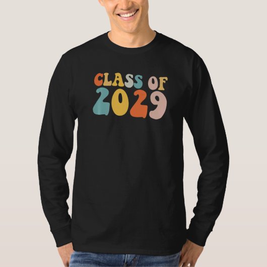 Groovy Class Of 2029 Senior Junior 12th Grade Back T-shirt (Voorkant)