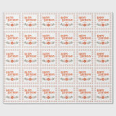 Groovy Classic Daisy Flora Leaf Gelukkige Verjaard Cadeaupapier (Vlak)