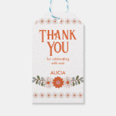 Groovy Classic Daisy Hippie Flora Leaf Dank u Cadeaulabel (Voorkant)