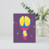 Groovy CMYK Robot Briefkaart (Staand voorkant)