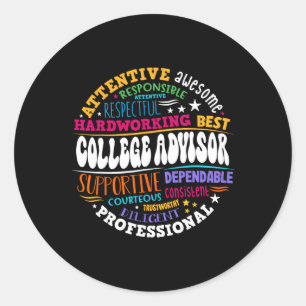 Groovy College Adviseur Waarderingsweek Terug naar Ronde Sticker