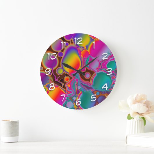 Groovy Color Burst Grote Klok (Huis)