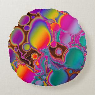Groovy Color Burst Rond Kussen