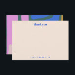Groovy Colorful Abstract Blue Custom Bat Mitzvah Bedankkaart<br><div class="desc">Groovy Colorful Abstract Blue Custom Bat Mitzvah Hartelijk dank</div>