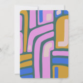 Groovy Colorful Abstract Blue en Pink Bat Mitzvah Kaart (Achterkant)