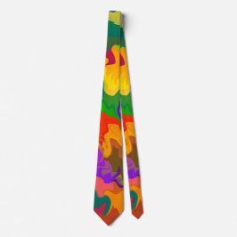 Groovy Colorful Abstract Swirly Camouflage Stropdas