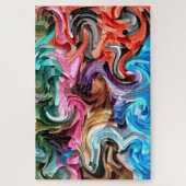 Groovy Colorful Fluid Patchwork Abstract Mosaic Legpuzzel (Verticaal)