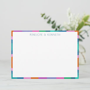 Groovy Colorful Green Paars Retro Wedding Custom Bedankkaart