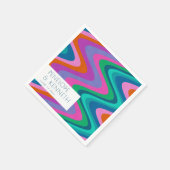 Groovy Colorful Green Paars Retro Wedding Custom Servet (Hoek)