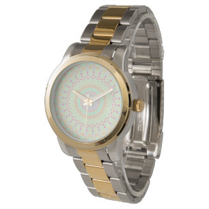 Groovy Colorful Hippie Mandala Horloge