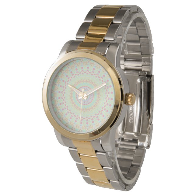Groovy Colorful Hippie Mandala Horloge (Gekanteld)