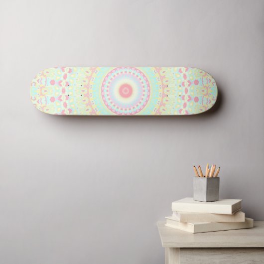 Groovy Colorful Hippie Mandala Persoonlijk Skateboard (Muurkunst (Horizontaal))