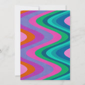 Groovy Colorful Lines Unique Retro Vrijgezellenfee Kaart (Achterkant)