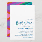 Groovy Colorful Lines Unique Retro Vrijgezellenfee Kaart (Voorkant / Achterkant)